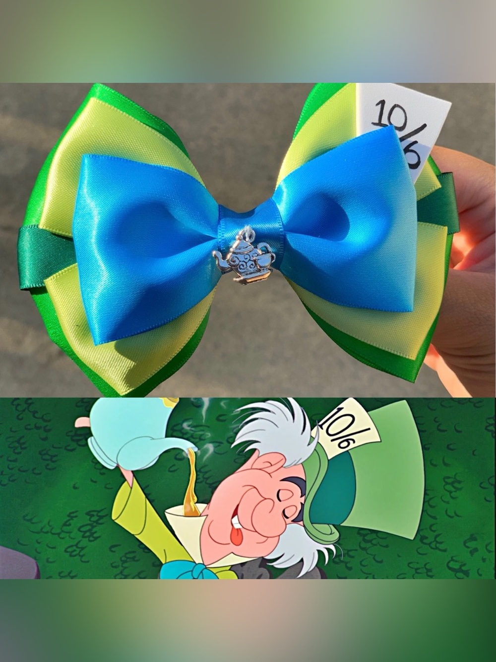 Disney Alice In Wonderland Mad Hatter Inspired Bow
